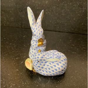 Herend Blue Rabbits with Corn